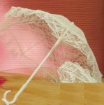 3353- 23 " White Lace Parasol #335