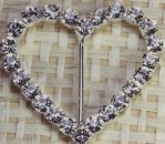 1.75" Heart Rhinestone Buckle (4/pcs Per Pack)