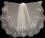 Flower Patterned Wedding Veil