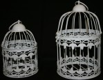 Set Of 2 White Birdcages