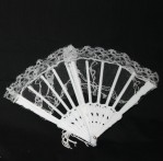 6" White Lace Folding Fan (Min. 12)