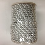 ROP6WS  6mm X 25yds White Silver Metallic Cord