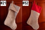 10" X 24" H X 14" F - Jute Stocking With Red Or Natural Cuff