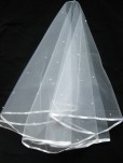 Wedding Veil With Satin And Pearls 1.5m