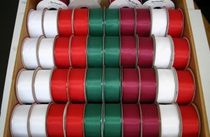 1454C - Wired Edge Christmas Tafetta 2 yds - 100 spools @ $0.99/sp.
